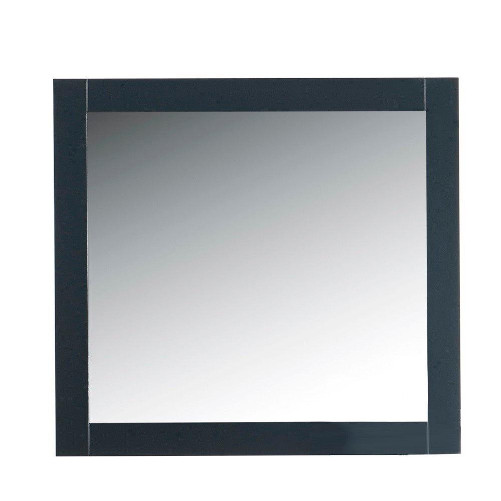 Bellaterra 34 in. Solid Wood Frame Mirror - Dark Gray 7700-34-M-DG, Front
