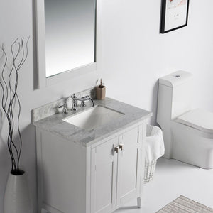 Bellaterra 77613-WH-WM 31" Single Bathroom Vanity Sink White Marble Tops