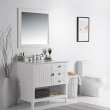 Load image into Gallery viewer, Bellaterra 37&quot; Double Vanity - White Marble Top 77616-37-DG-WM-WH, White, Front