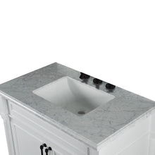Load image into Gallery viewer, Bellaterra 800632-36BL-LG-WH 36&quot; Single Vanity with White Carrara Marble Top - White, Top View