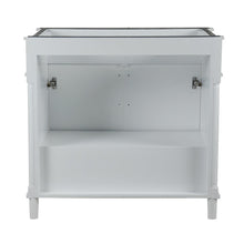Load image into Gallery viewer, Bellaterra 800632-36BL-LG-WH 36&quot; Single Vanity with White Carrara Marble Top - White, Backside