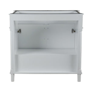 Bellaterra 800632-36BL-LG-WH 36" Single Vanity with White Carrara Marble Top - White, Backside