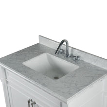 Load image into Gallery viewer, Bellaterra 800632-36BN-LG-WH 36&quot; Single Vanity with White Carrra Marble Top - White, Top View