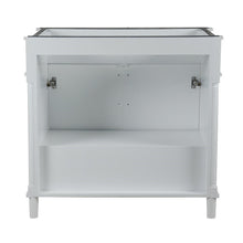Load image into Gallery viewer, Bellaterra 800632-36BN-LG-WH 36&quot; Single Vanity with White Carrra Marble Top - White, Backside