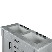 Load image into Gallery viewer, Bellaterra 48&quot; Double Vanity with White Carrra Marble Top 800632-48DBL-LG-WH, Gray, Top Basin