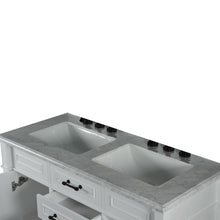 Load image into Gallery viewer, Bellaterra 48&quot; Double Vanity with White Carrra Marble Top 800632-48DBL-LG-WH, White, Basin 