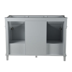 Bellaterra 48" Double Vanity with White Carrara Marble Top 800632-48DBN-LG-WH, Gray, Backside
