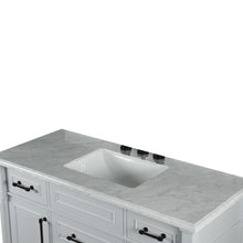 Load image into Gallery viewer, Bellaterra 48&quot; Single Vanity with White Carrara Marble Top 800632-48SBL, Gray, Top Sink