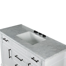 Load image into Gallery viewer, Bellaterra 48&quot; Single Vanity with White Carrara Marble Top 800632-48SBL, White, Sink