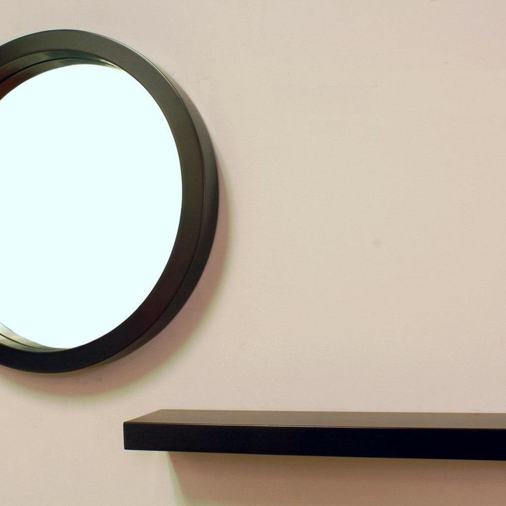 Bellaterra 21.7 in Round Mirror-Wood-Ebony-Zebra 804338-MIRROR, Sideview