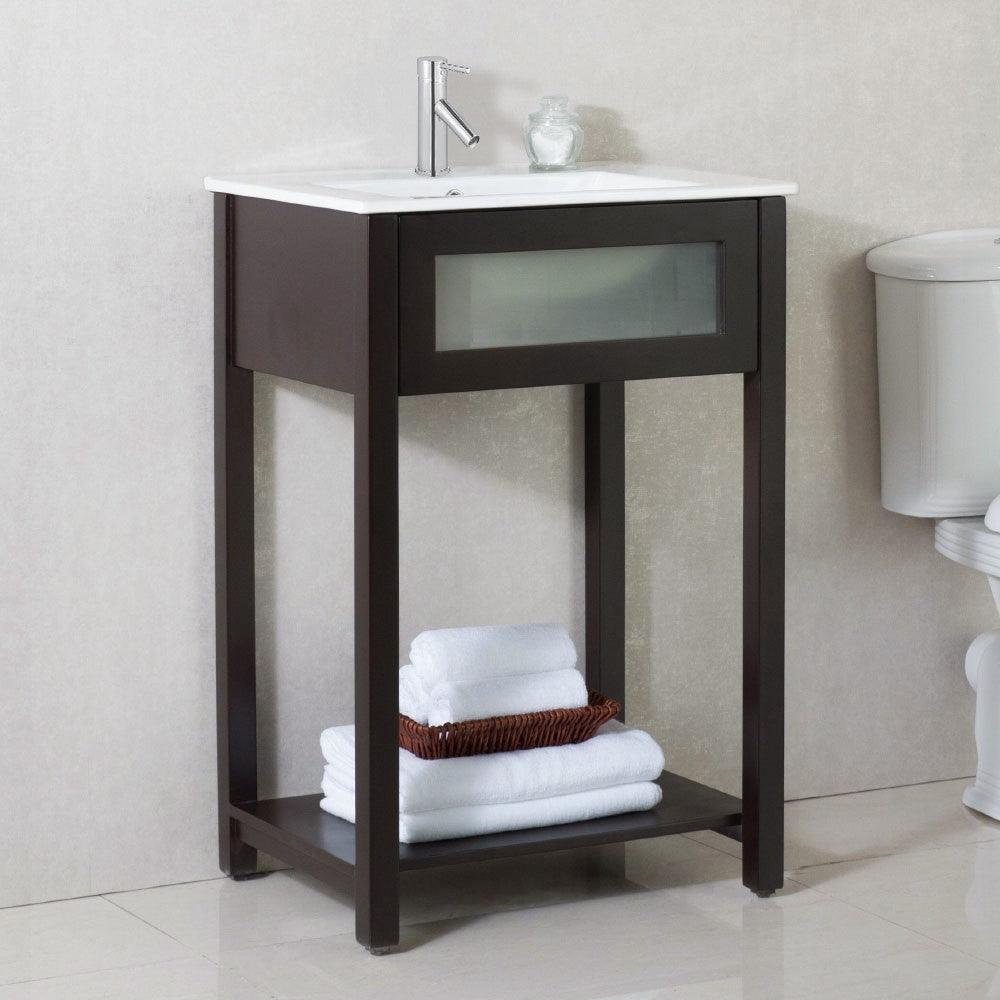 Bellaterra 24" Espresso Manufactured Wood Single Sink Vanity 9000-24-ES-SET