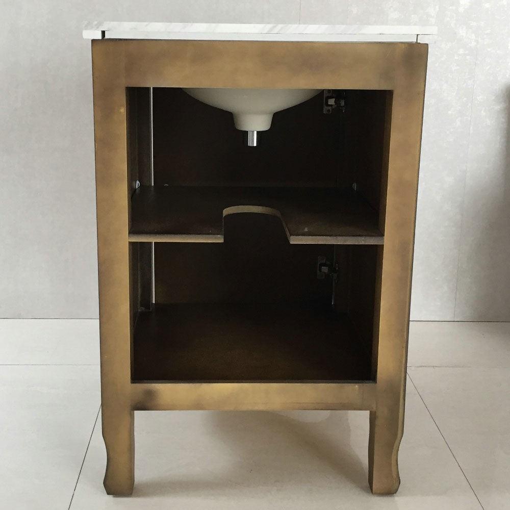 Bellaterra 24" Sable Walnut Manufactured Wood Single Vanity w/ Counter Top Oval Sink 9010-24-SW-JW (Jazz White Marble)