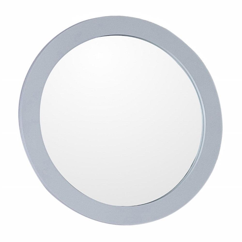 Bellaterra 22 in Round Framed Mirror - Espresso, White, Gray, Walnut Wood Finish 9900-M
