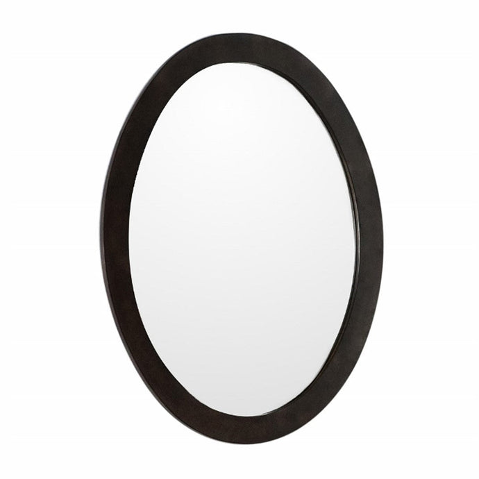 Bellaterra 22 in Oval Framed Mirror - Sable Walnut Wood Finish 9902-M-SW, Front