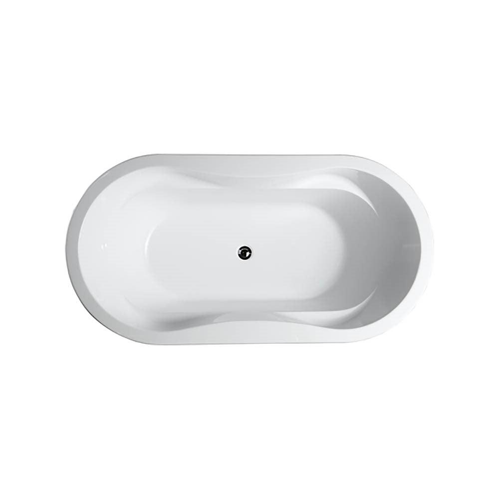 Bellaterra Brescia 65 inch Freestanding Oval Bathtub in Glossy White BA6811