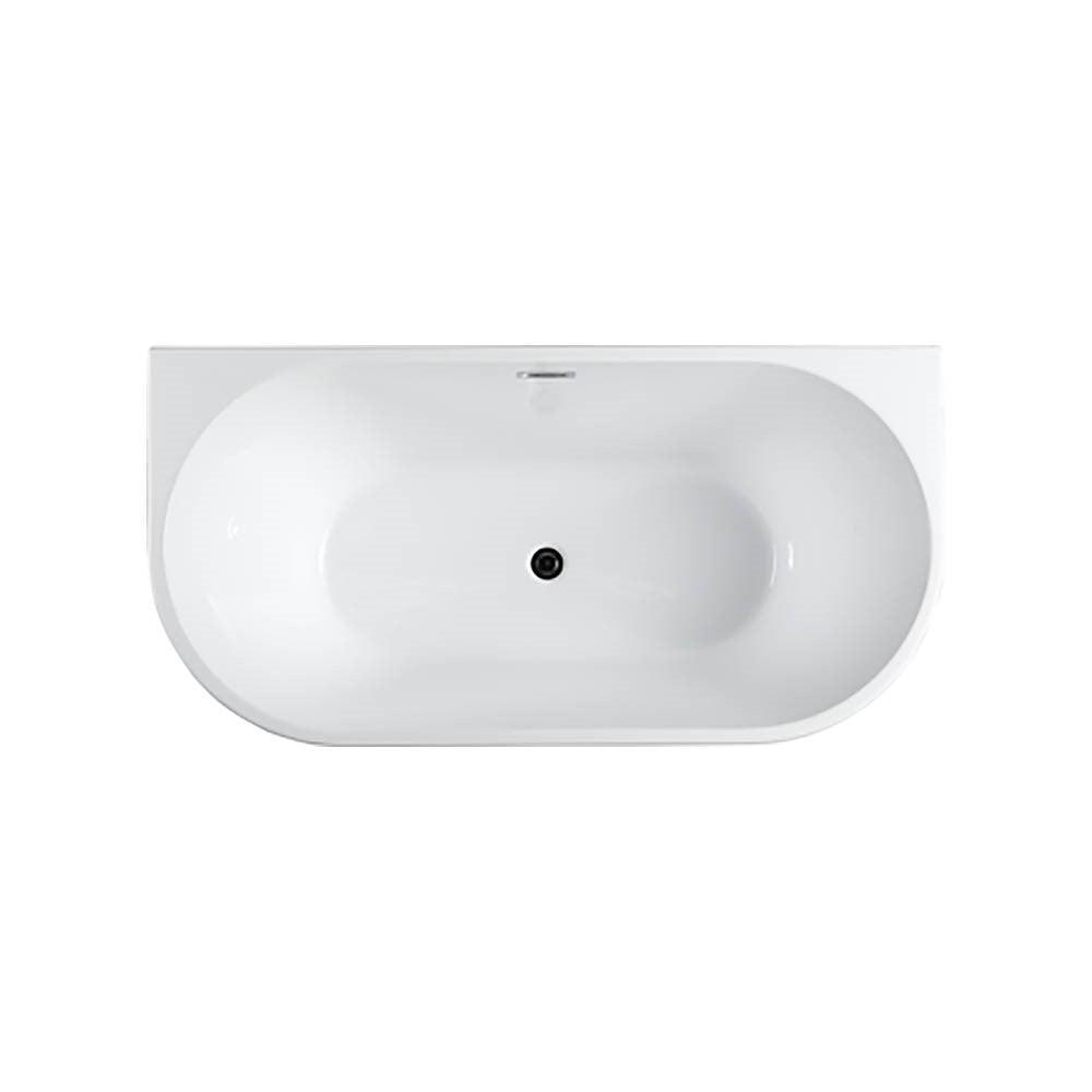 Bellaterra Calabria 59 inch Freestanding Oval Bathtub in Glossy White BA6815B