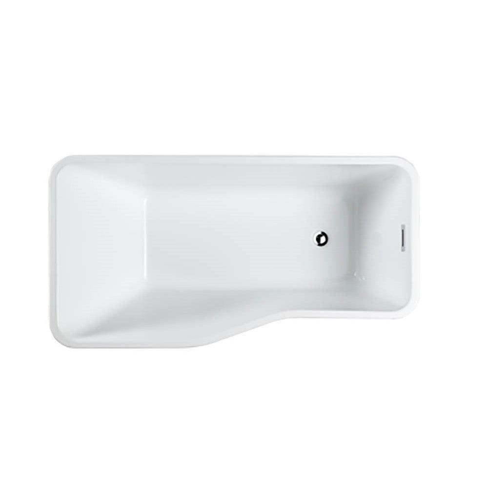 Bellaterra Florence 59 inch Freestanding Rectangular Bathtub in Glossy White BA6818