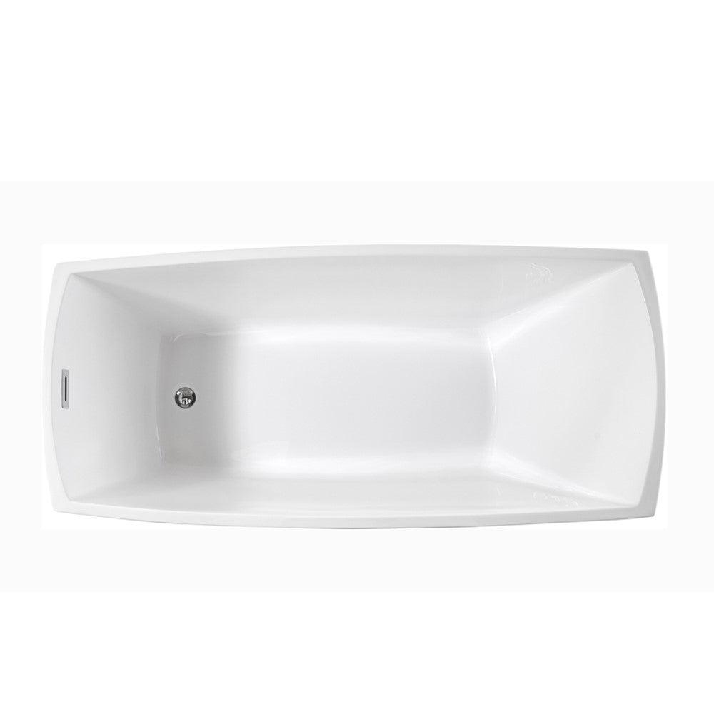 Bellaterra Albi 67 inch Freestanding Rectangular Bathtub in White BA7525
