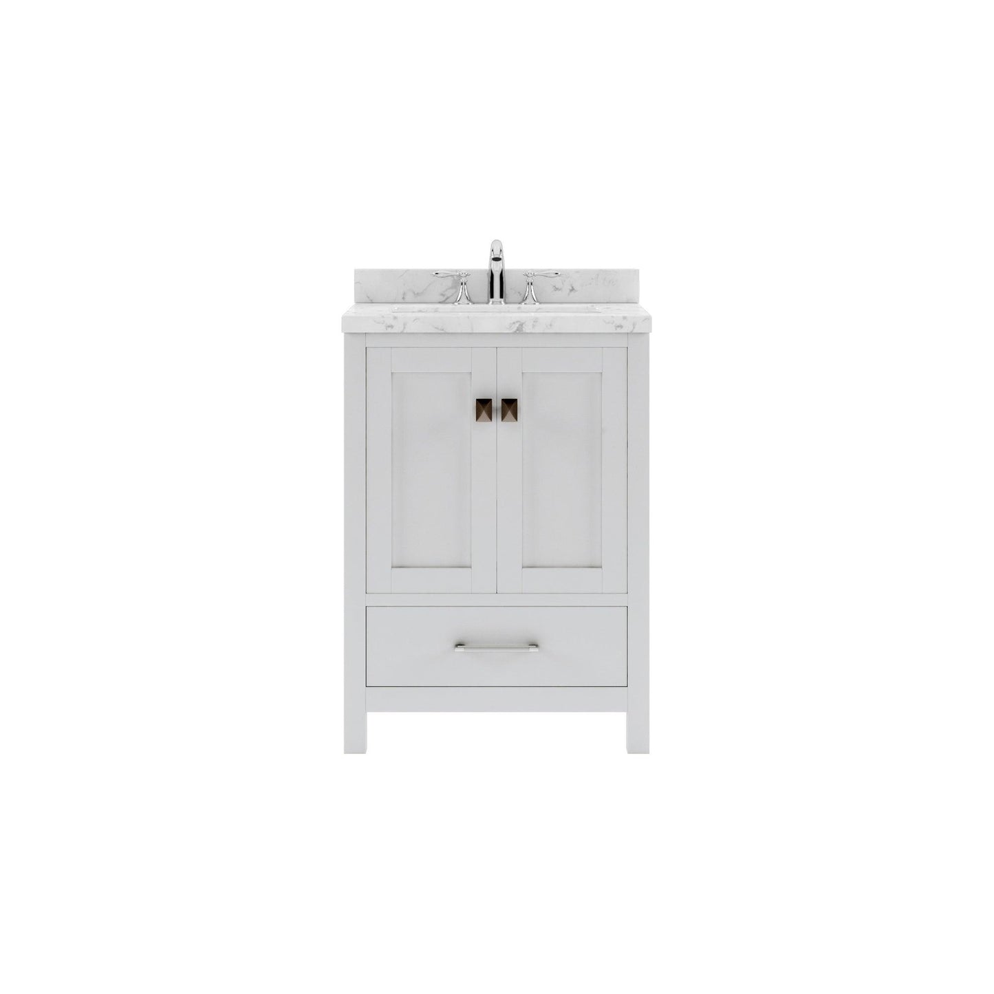 Caroline Avenue 24" Single Bath Vanity Set with Cultured Marble Quartz Top & Rectangular Centered Basin