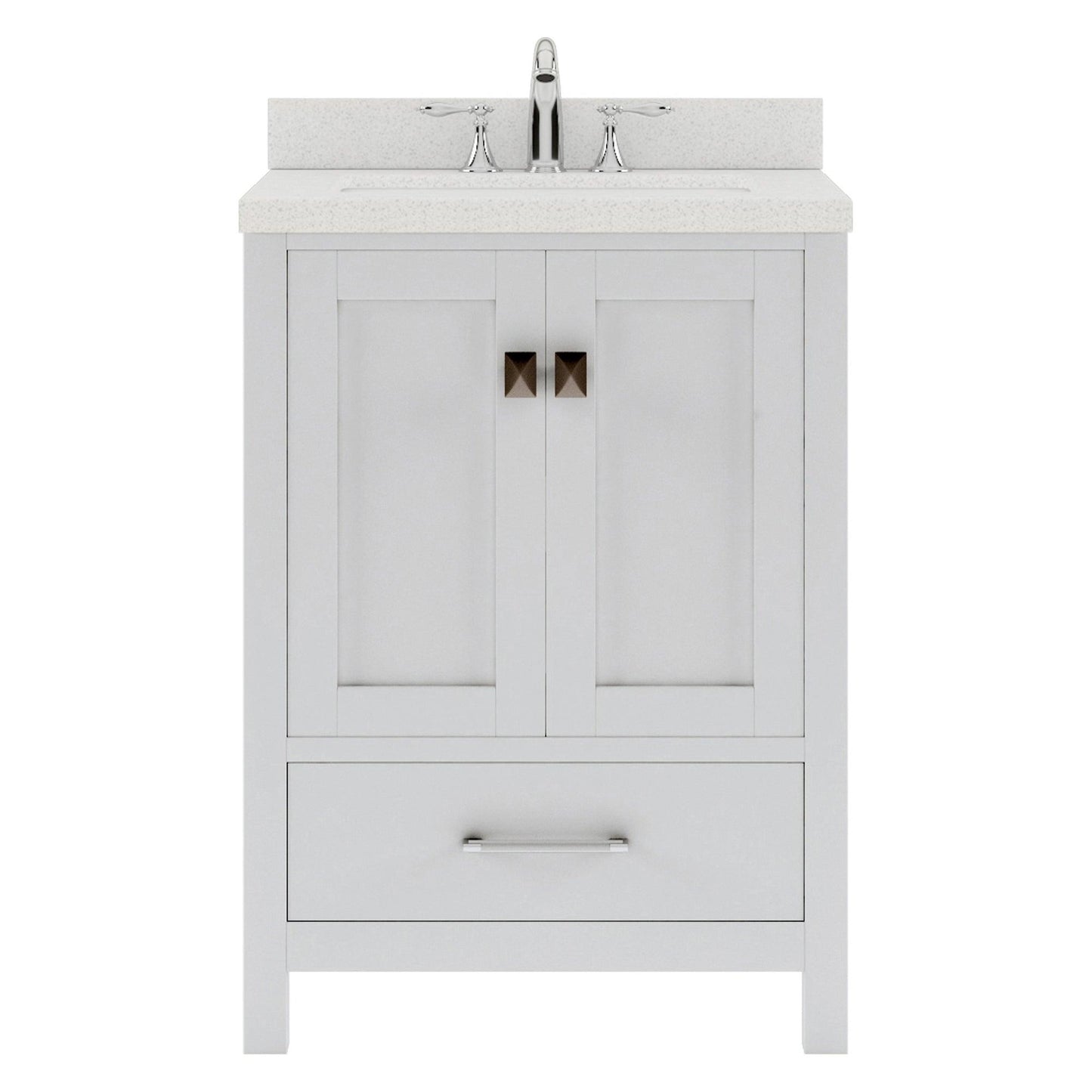 Caroline Avenue 24" Single Bath Vanity Set with Dazzle White Quartz Top & Oval Centered Basin