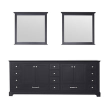 Load image into Gallery viewer, Dukes 84&quot; White, Dark Grey, Navy Blue or Espresso Double Vanity, Available with White Carrara Marble Top, White Square Sink, 34&quot; LED Mirror and Faucet - The Bath Vanities