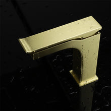 Load image into Gallery viewer, Balzani Brass Single Hole Waterfall Bathroom Faucet in Gun Metal, Black/Gold or Brushed