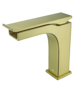 Balzani Brass Single Hole Waterfall Bathroom Faucet in Gun Metal, Black/Gold or Brushed