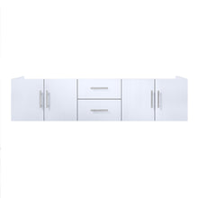 Load image into Gallery viewer, Geneva 72&quot; Glossy White, Dark Grey or Navy Blue Double Vanity, available with White Carrara Marble Top, White Square Sink, 30&quot; LED Mirror and Faucet - The Bath Vanities