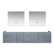 Load image into Gallery viewer, Geneva 84&quot; Glossy White, Dark Grey or Navy Blue Double Vanity, available with White Carrara Marble Top, White Square Sink, 36&quot; LED Mirror and Faucet - The Bath Vanities
