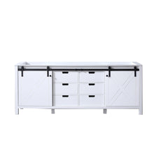Load image into Gallery viewer, Marsyas 84&quot; White, Dark Grey, Brown, Rustic Brown, Ash Grey Double Vanity, Available with White Carrara Marble Top and Quartz Top, White Square Sink, 34&quot; Mirror and Faucet - The Bath Vanities