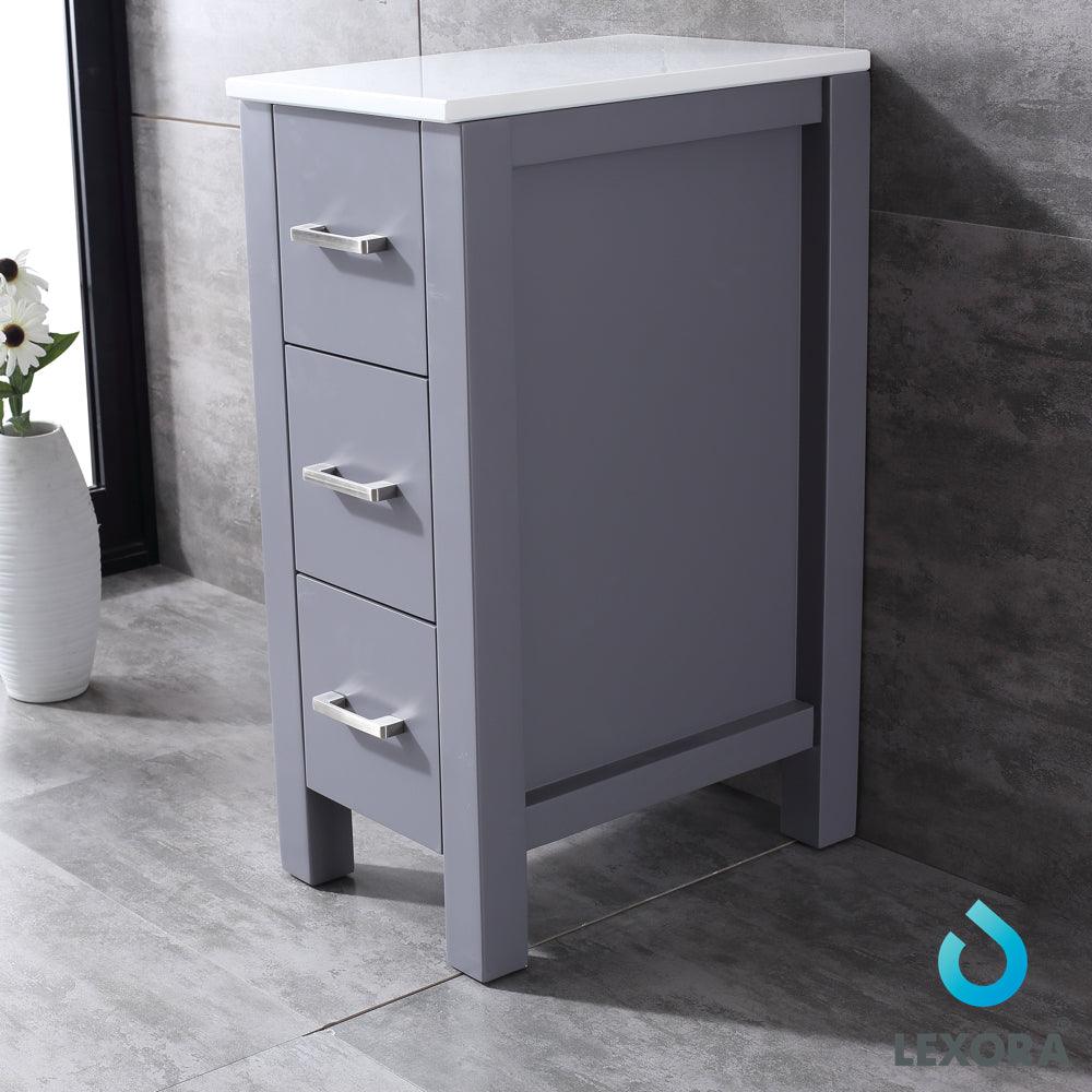Volez 12" Side Cabinet, Phoenix Stone Top in White, Dark Grey or Navy Blue