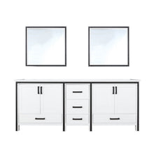 Load image into Gallery viewer, Lexora Ziva 80&quot; White / Dark Grey / Rustic Barnwood Double Vanity set