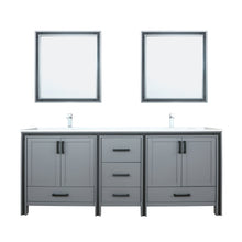 Load image into Gallery viewer, Lexora Ziva 80&quot; White / Dark Grey / Rustic Barnwood Double Vanity set