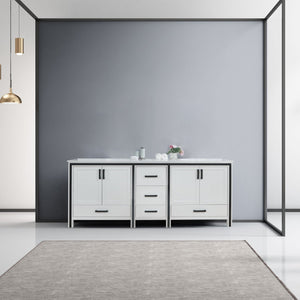 Lexora Ziva 84" White  Double Vanity set Vanity+Top+Sink