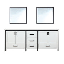 Load image into Gallery viewer, Lexora Ziva 84&quot; White / Dark Grey / Rustic Barnwood Double Vanity set