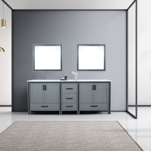 Load image into Gallery viewer, Lexora Ziva 84&quot;  Dark Grey Double Vanity set Vanity+Top+Sink+Mirror