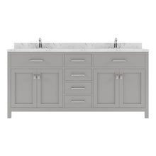 Load image into Gallery viewer, MD-2072-CMSQ-CG Cashmere Gray Caroline 72&quot; Double Bath Vanity Set with Cultured Marble Quartz Top &amp; Rectangular Centered Basin