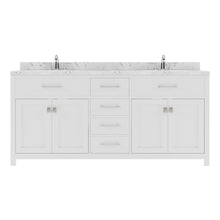 Load image into Gallery viewer, MD-2072-CMSQ-WH White Caroline 72&quot; Double Bath Vanity Set with Cultured Marble Quartz Top &amp; Rectangular Centered Basin