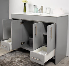 Load image into Gallery viewer, Pacific 48&quot; Grey Vanity MTD-3148G-14frontangleopenstaged