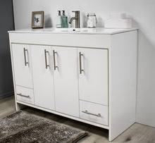 Load image into Gallery viewer, Pacific 48&quot; White Vanity MTD-3148W-14pacific48whiteanglestaged1