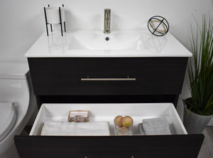 Volpa USA Napa 36" Modern Wall-Mounted Floating Bathroom Vanity Black Ash MTD-3336BA-1 bd