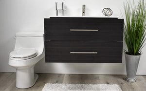 Volpa USA Napa 36" Modern Wall-Mounted Floating Bathroom Vanity Black Ash MTD-3336BA-1 fo