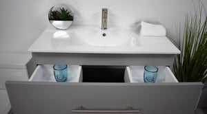 Volpa USA Napa 36" Modern Wall-Mounted Floating Bathroom Vanity Grey MTD-3336G-1 td