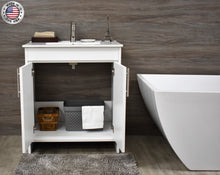 Load image into Gallery viewer, Villa 36&quot; Modern White Vanity MTD-3436W-14frontopenstagedMIU