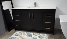 Load image into Gallery viewer, Volpa USA Capri 60&quot; Modern Bathroom Single Vanity Black MTD-3560SBK-1W A 