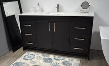 Load image into Gallery viewer, Volpa USA Capri 60&quot; Modern Bathroom Single Vanity Black MTD-3560SBK-1W FAS