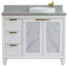 Load image into Gallery viewer, Bellaterra 43&quot; Single White Vanity- Right Door/Right Round Sink 400990-43R-WH Gray Top