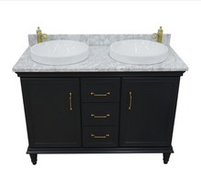 Load image into Gallery viewer, Bellaterra Forli Dark Gray 49&quot; Double Vanity,  White Marble Counter Top Round Sink