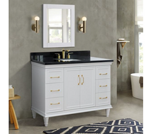 Load image into Gallery viewer, Bellaterra Forli White 49&quot; Single Vanity Black Top rectangle Sink  400800-49S-WH