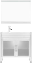 Load image into Gallery viewer, UM-3071-S-WH White Virtu USA Ava 36&quot; Single Bath Vanity, Engineered Stone Top &amp; Oval Centered Basin in White, Mirror